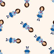 people character cartoon seamless pattern background N18