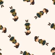 people character cartoon seamless pattern background N19