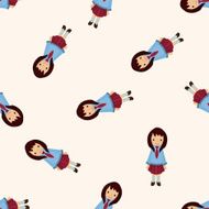people character cartoon seamless pattern background N20