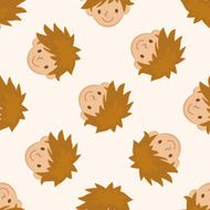people character cartoon seamless pattern background N24