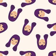 people character cartoon seamless pattern background N28