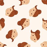 people character cartoon seamless pattern background N31