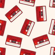 Audiotape cartoon seamless pattern background N15