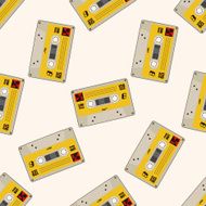 Audiotape cartoon seamless pattern background N20