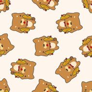 animal dog playing instrument cartoon seamless pattern background N5