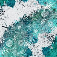 Vector template with blue watercolor paint doodle graphic abstract background N2