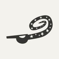 Flat in black and white mobile application whistle