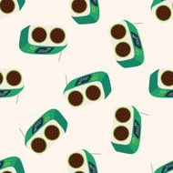 radio cartoon seamless pattern background N9
