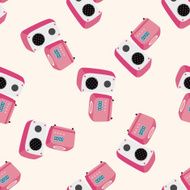 radio cartoon seamless pattern background N13