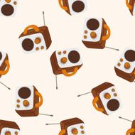 radio cartoon seamless pattern background N15