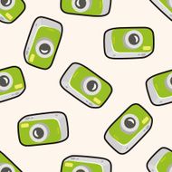 camera cartoon seamless pattern background N12
