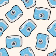 camera cartoon seamless pattern background N17