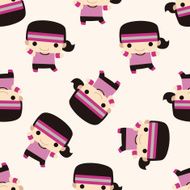 fitness trainer cartoon seamless pattern background N5