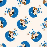 Ball sports cartoon seamless pattern background N3