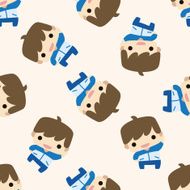 fitness trainer cartoon seamless pattern background N7