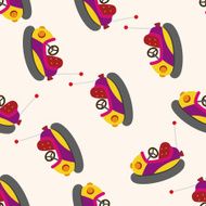 Amusement park facilities cartoon seamless pattern background N60