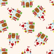 Amusement park facilities cartoon seamless pattern background N62