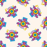 Amusement park facilities cartoon seamless pattern background N66