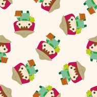 people theme farmer cartoon seamless pattern background N3