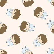 people theme doctor cartoon seamless pattern background N9