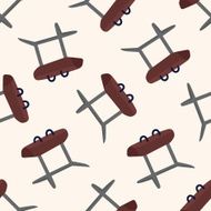 Sports Equipment cartoon seamless pattern background N19