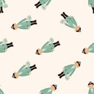 people theme doctor cartoon seamless pattern background N10