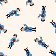 people theme doctor cartoon seamless pattern background N11