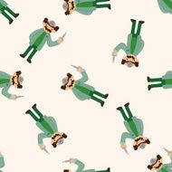 people theme doctor cartoon seamless pattern background N12