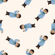 people theme doctor cartoon seamless pattern background N14