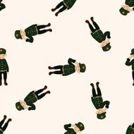policeman cartoon seamless pattern background N2