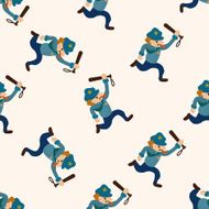 policeman cartoon seamless pattern background N3
