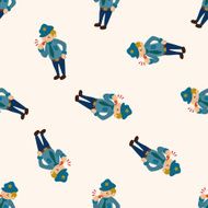 policeman cartoon seamless pattern background N4