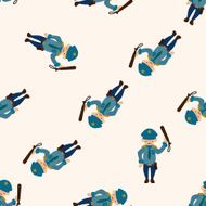 policeman cartoon seamless pattern background N5