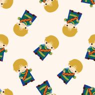 Medieval character cartoon seamless pattern background