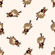Medieval character cartoon seamless pattern background N4