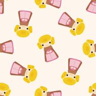 Medieval character cartoon seamless pattern background N7
