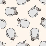 coffee kettle cartoon seamless pattern background N4