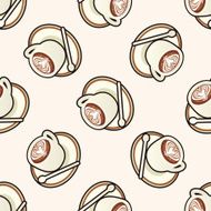 coffee cartoon seamless pattern background N6