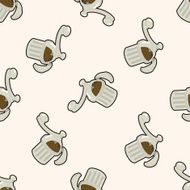 grinding coffee machine cartoon seamless pattern background N2
