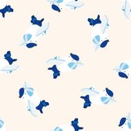 transportation airplane cartoon seamless pattern background N10