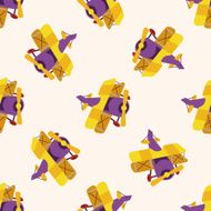 transportation airplane cartoon seamless pattern background N16