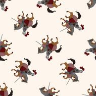 knight cartoon seamless pattern background N20