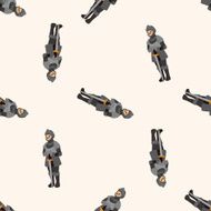 knight cartoon seamless pattern background N21