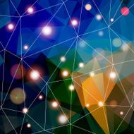 Polygonal abstract geometry background with shiny elements N9