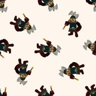 knight cartoon seamless pattern background N23