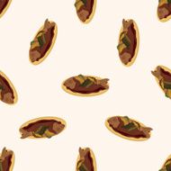 chinese food cartoon seamless pattern background N6