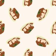 chinese food tofu cartoon seamless pattern background