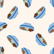 chinese food cartoon seamless pattern background N11