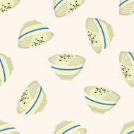 chinese food cartoon seamless pattern background N12