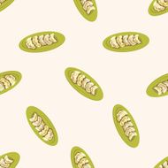 chinese food cartoon seamless pattern background N14